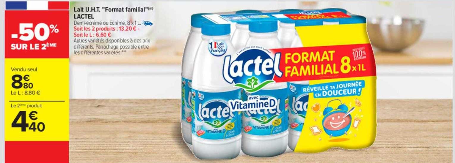 lait u.h.t. "format familial" lactel