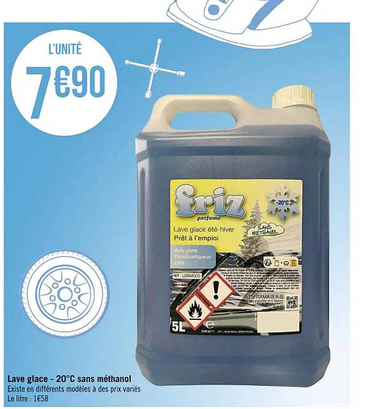 lave glace -20°c sans méthanol