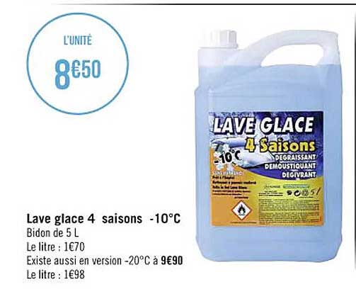 lave glace 4 saisons -10°c