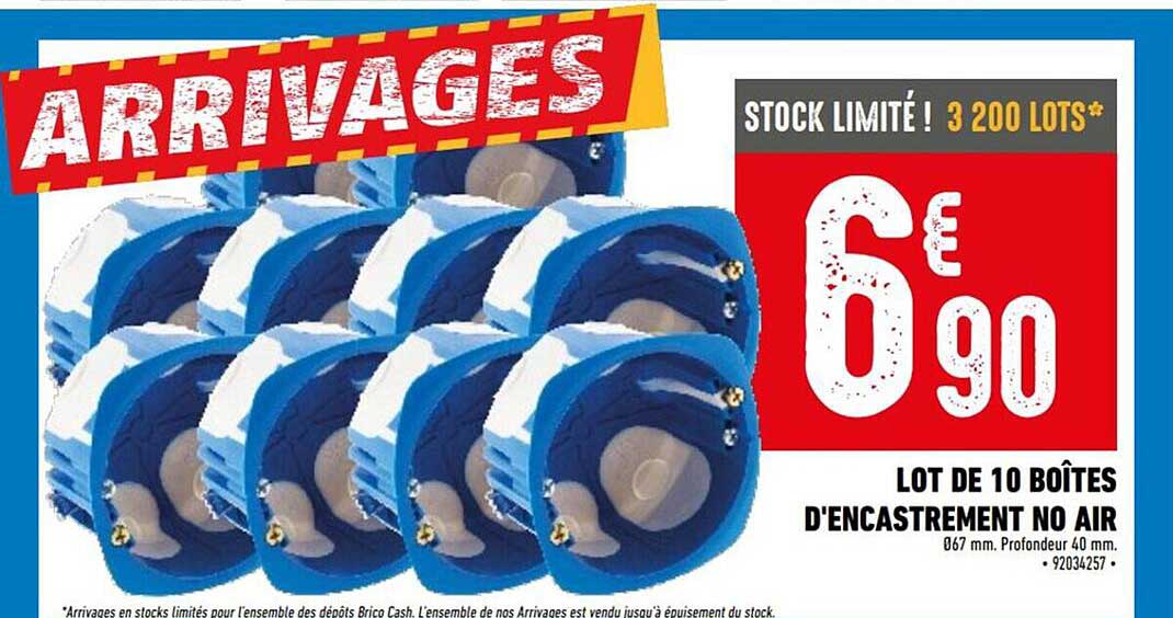 lot de 10 boîtes d'encastrement no air
