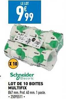 lot de 10 boîtes multifix schneider electric