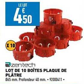 lot de 10 boîtes plaque de plâtre zentech