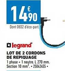 Lot De 2 Cordons De Repiquage Legrand