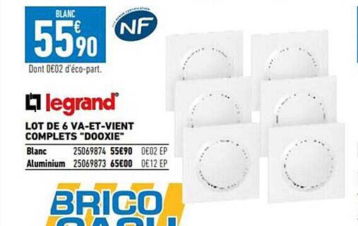lot de 6 va-et-vient complet "dooxie" legrand