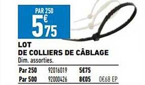 lot de colliers de câblage