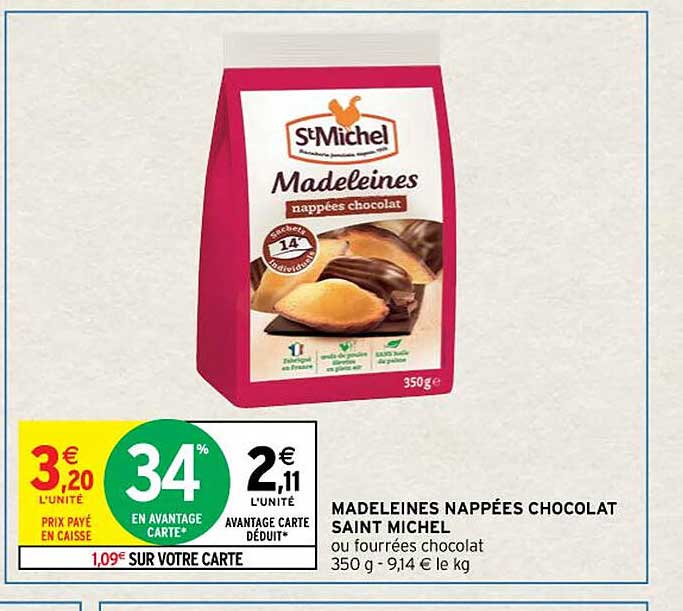 madeleines nappées chocolat saint michel