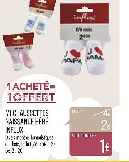 mi chaussettes naissance bébé influx