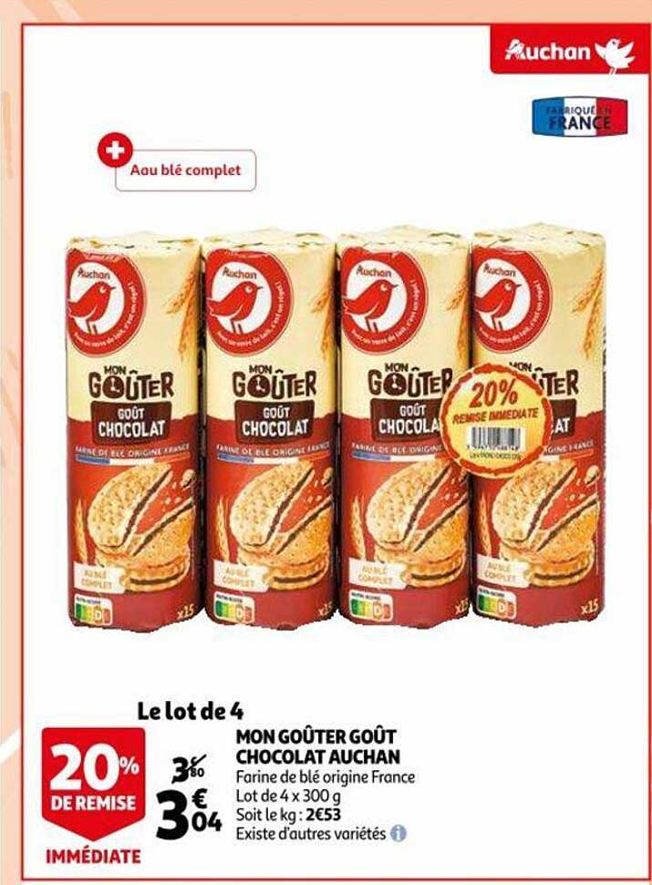 mon goûter goût chocolat auchan