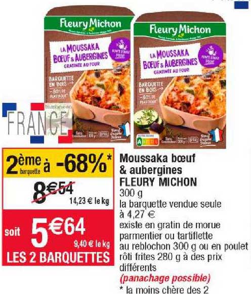 moussaka boeuf & aubergines fleury michon