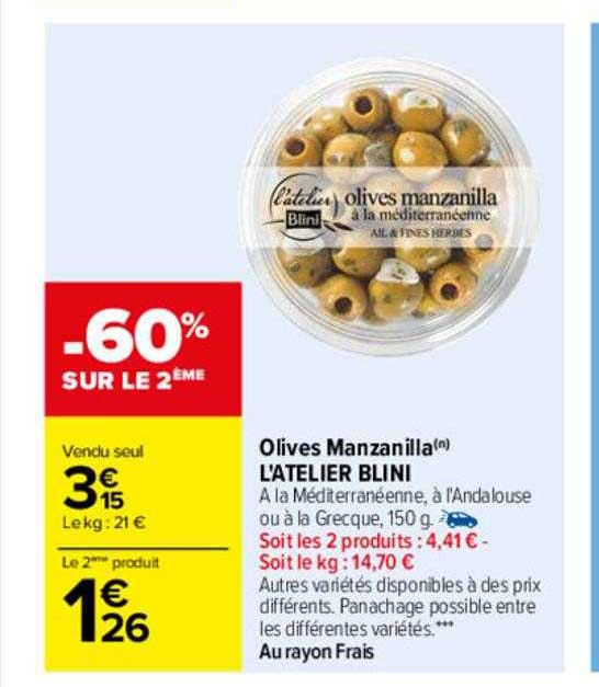 olives manzanilla l'atelier blini