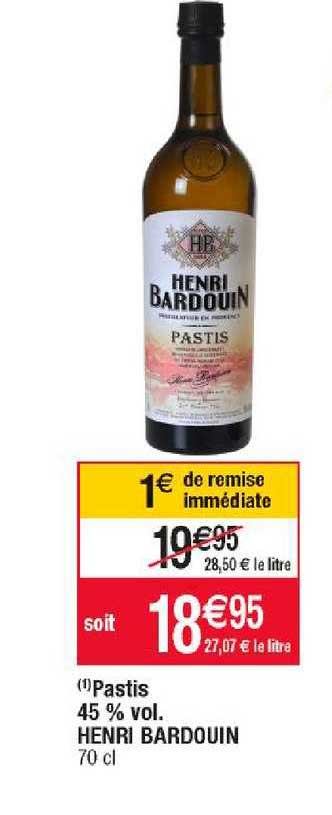 pastis 45% vol. henri bardouin