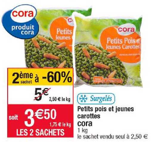 petits pois et jeunes carottes cora