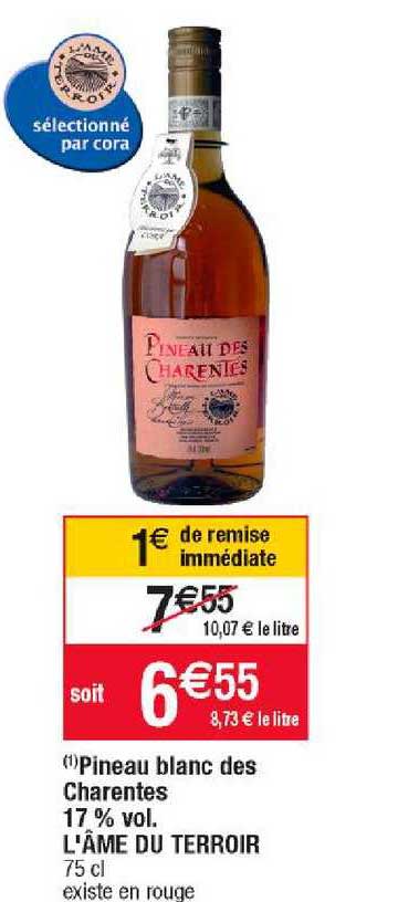 pineau blanc des charentes 17% vol. l'âme du terroir
