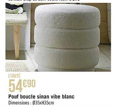 pouf boucle sinan vibe blanc