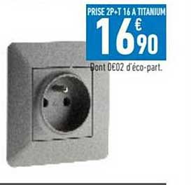 prise 2p+t 16 titanium
