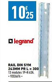 rail din sym 243mm pr l = 300 legrand