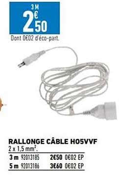 rallonge câble h05vvf