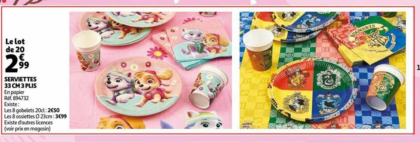 serviettes 33 cm 3 plis