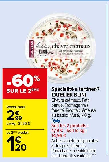 spécialité à tartiner l'atelier blini