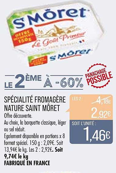 spécialité fromagère nature saint môret