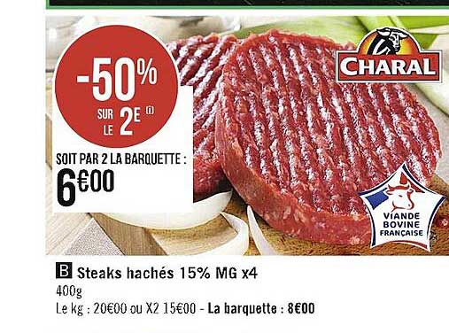 Steaks Hachés 15% Mg X4