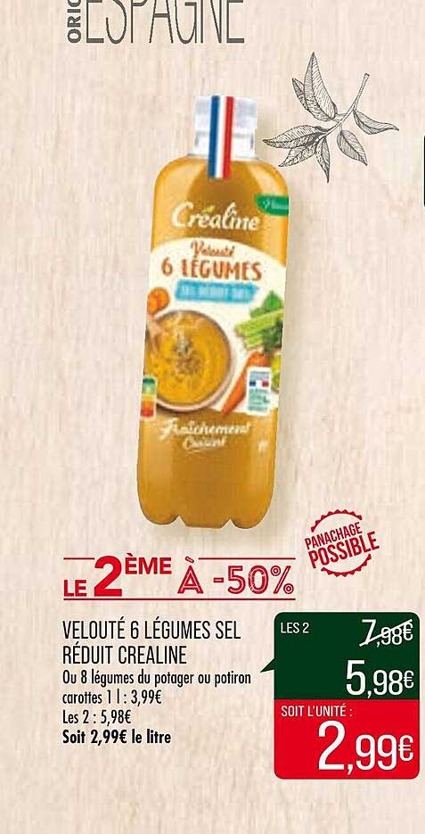 velouté & légumes sel réduit créaline