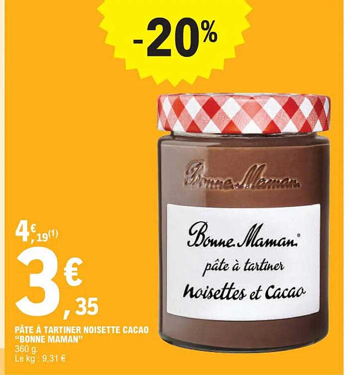 pâte à tartiner noisette cacao "bonne maman"