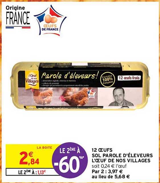 12 œufs sol parole d'éleveurs l'œuf de nos villages