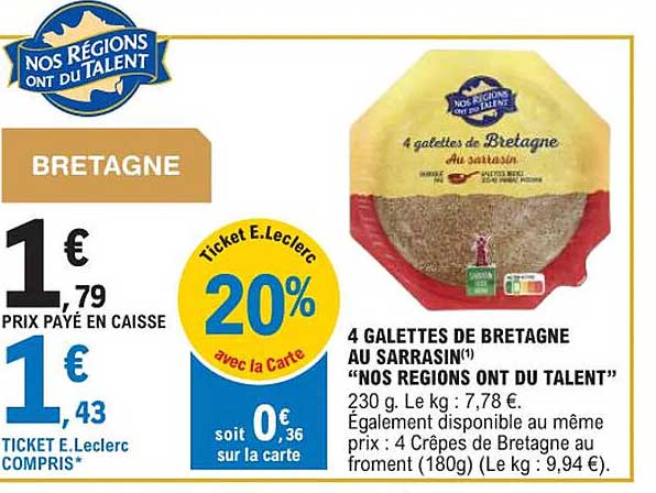 4 galettes de bretagne au sarrasin "nos régions ont du talent"