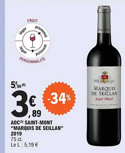 aoc saint-mont "marquis de seillan" 2019