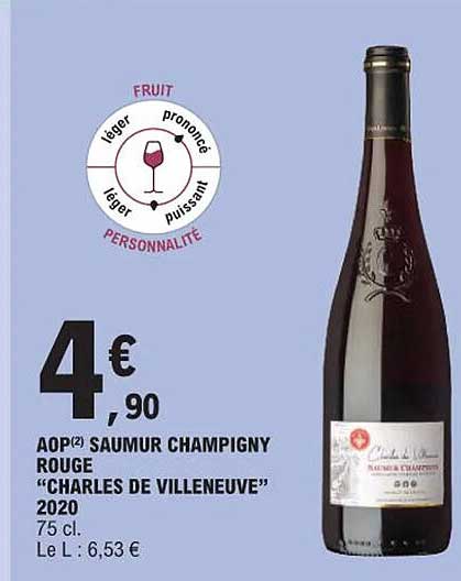 aop saumur champigny rouge "charles de villeneuve" 2020