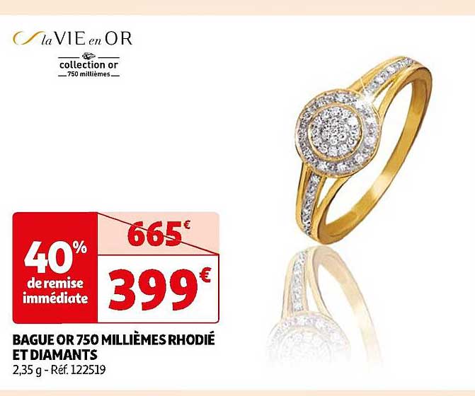 bague or 750 millièmes rhodié et diamants