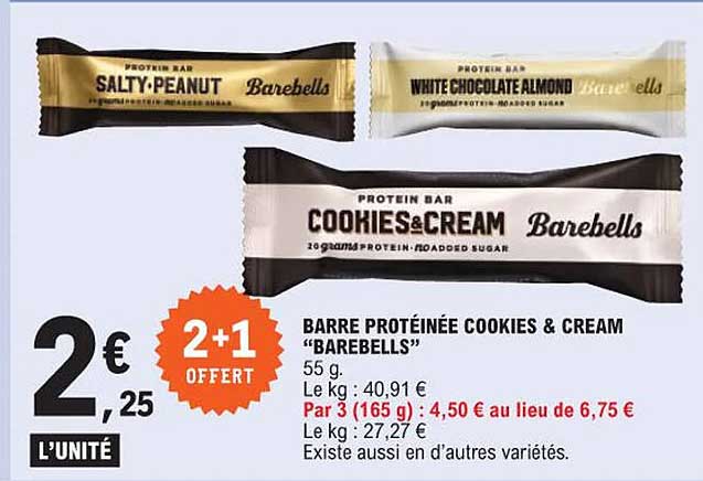 barre protéinée cookies & cream "barebells"