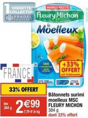 bâtonnets surimi moelleux msc fleury michon