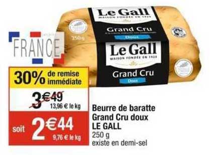 beurre de baratte grand cru doux le gall
