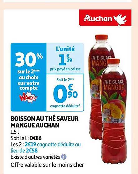 Boisson Au Thé Saveur Mangue Auchan
