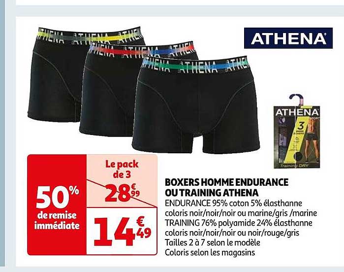 boxers homme endurance ou training athena