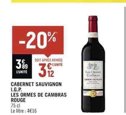 cabernet sauvignon i.g.p. les ormes de cambras rouge