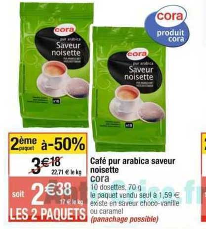 Café Pur Arabica Saveur Noisette Cora