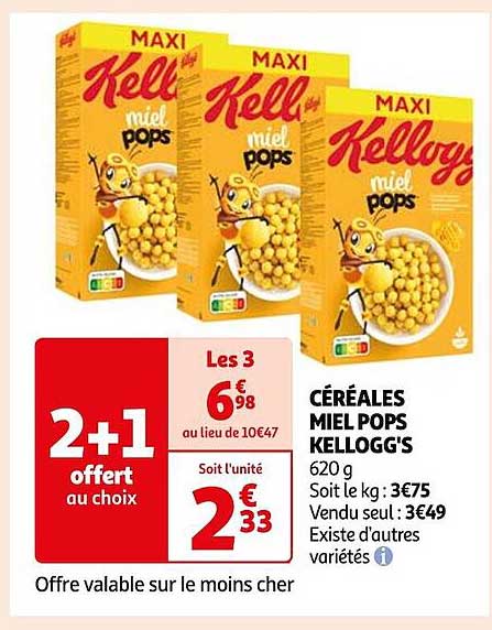 céréales miel pops kellogg's