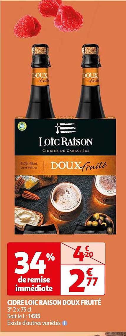 Cidre Loïc Raison Doux Fruité