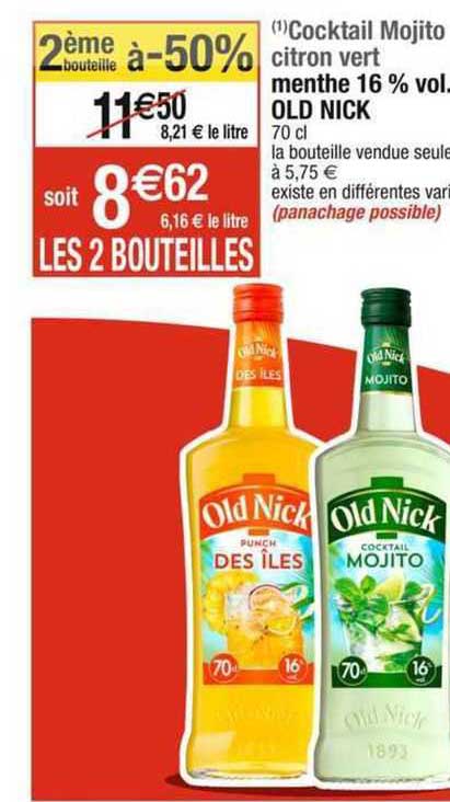 cocktail mojito citron vert menthe 16% vol. old nick