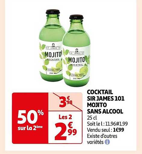 cocktail sir james 101 mojito sans alcool