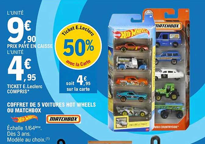 coffret de 5 voitures hot wheels ou matchbox