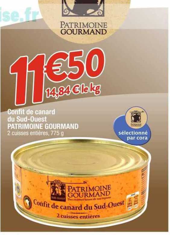 confit de canard du sud-ouest patrimoine gourmand