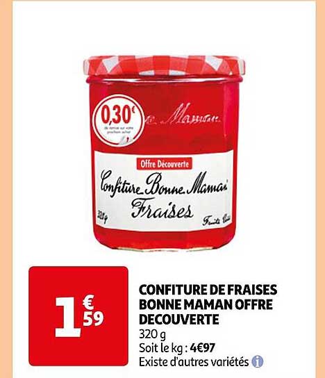 confiture de fraises bonne maman offre découverte