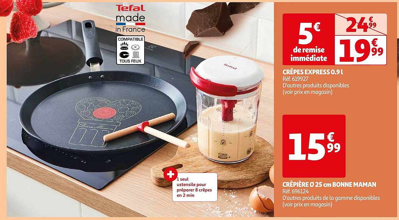 crêpes expresso 0.9 l, crêpière ø 25 cm bonne maman