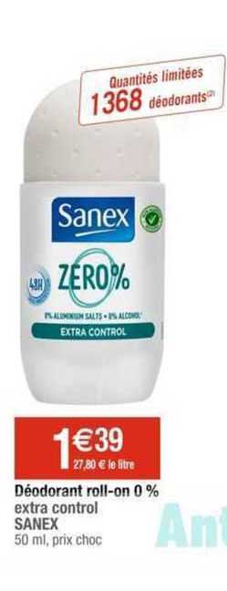 déodorant roll-on 0% extra control sanex