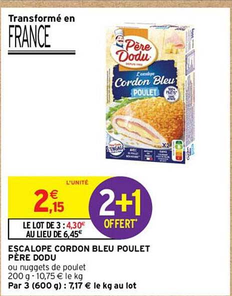 escalope cordon bleu poulet père dodu