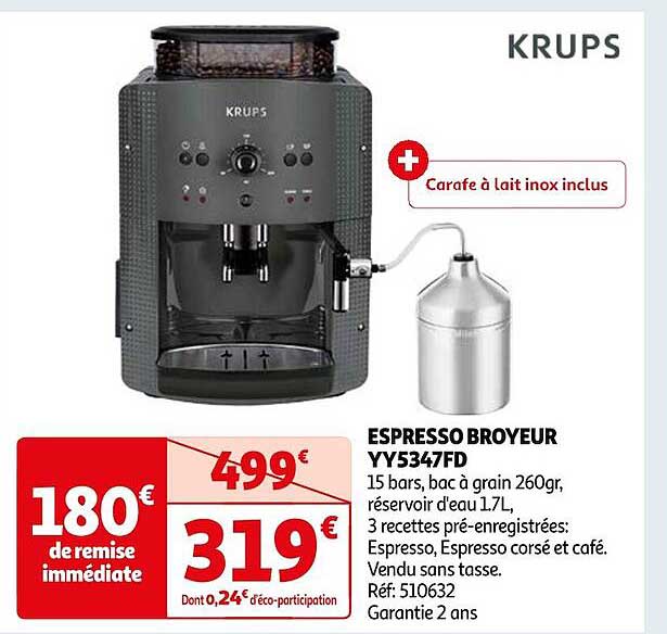 Espresso Broyeur Yy5347fd Krups